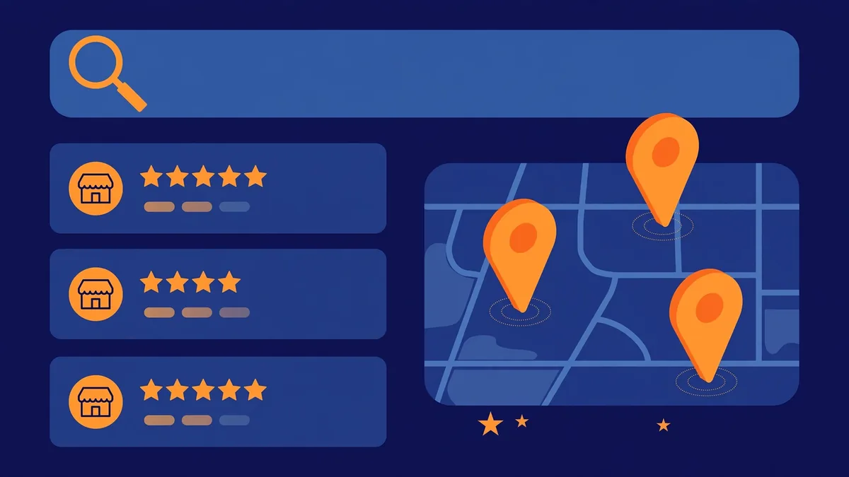 How to Rank in Google's Local Pack (Map Pack) in 2026 1 Map illustration showing Google's local pack with three highlighted business listings