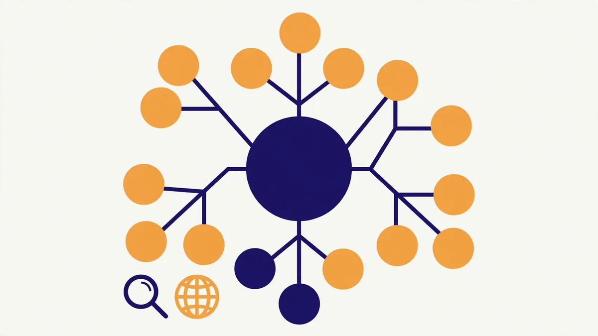 Flat vector illustration of an XML sitemap file with page URLs